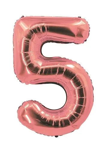 P'tit Clown re80305 palloncino numero 5 rosa oro 85 cm