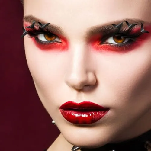 Guirca ciglia finte pipistrello nere trucco Halloween