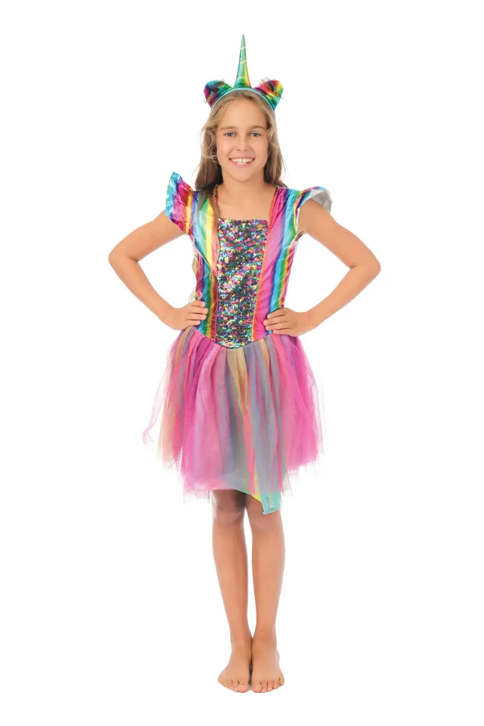 P'tit Clown Unicorno Costume Bambina 10-12 Anni Rosa