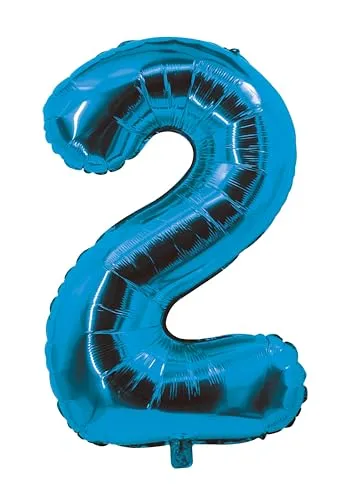 P'tit Clown 2 palloncino numero 85 cm blu elettrico