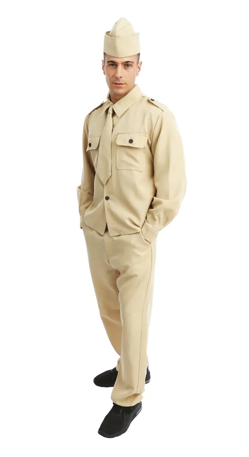 P'tit Clown costume soldato americano uomo L/XL completo