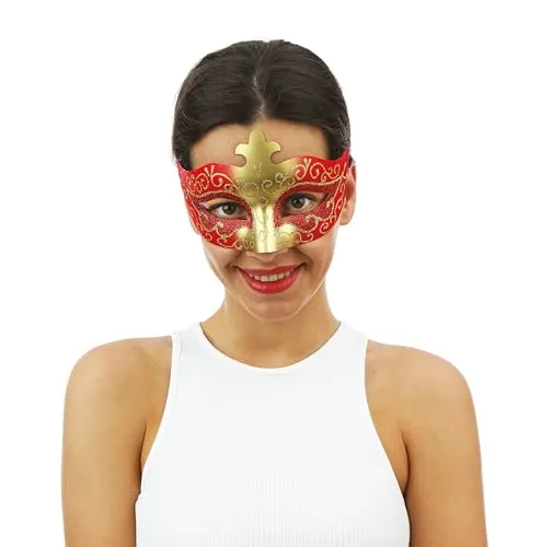P'tit Clown Lupo Veneziano Plastica Oro Rosso Adulto