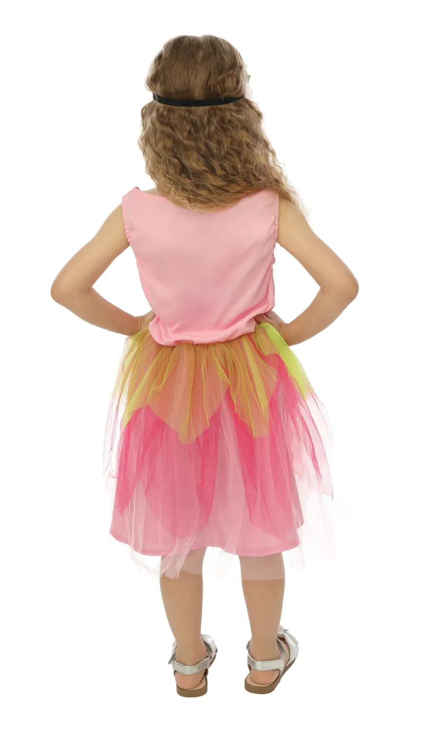 P'tit Clown costume fata rosa 7-9 anni con fascia