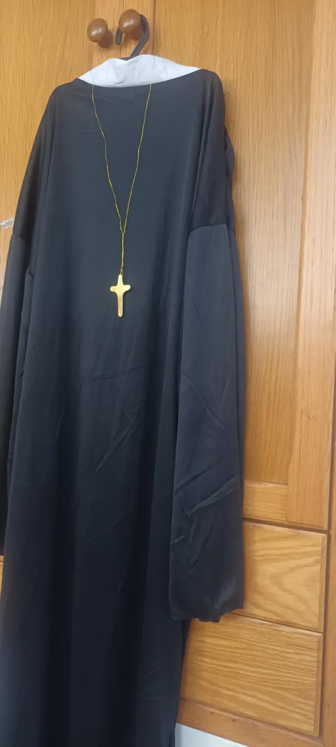Guirca Prete costume uomo L nero con colletto