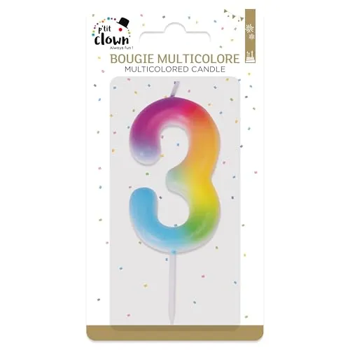 P'tit Clown 23943 candela numero 3 multicolore