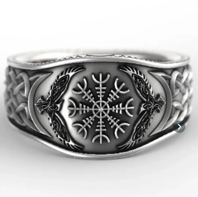 La Bottega di Merlino Anello Vegvisir anello acciaio misura 28