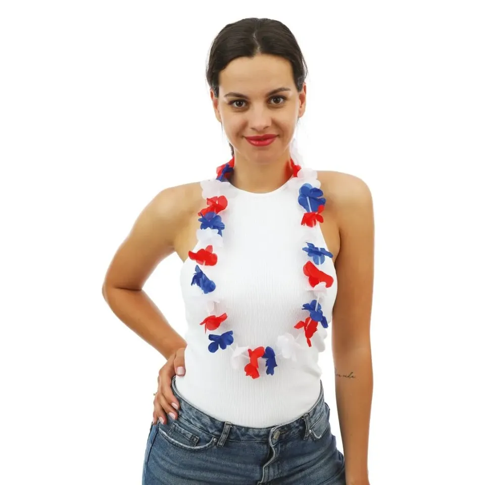 P'tit Clown 58000 collana hawaiana 50 cm blu bianco rosso