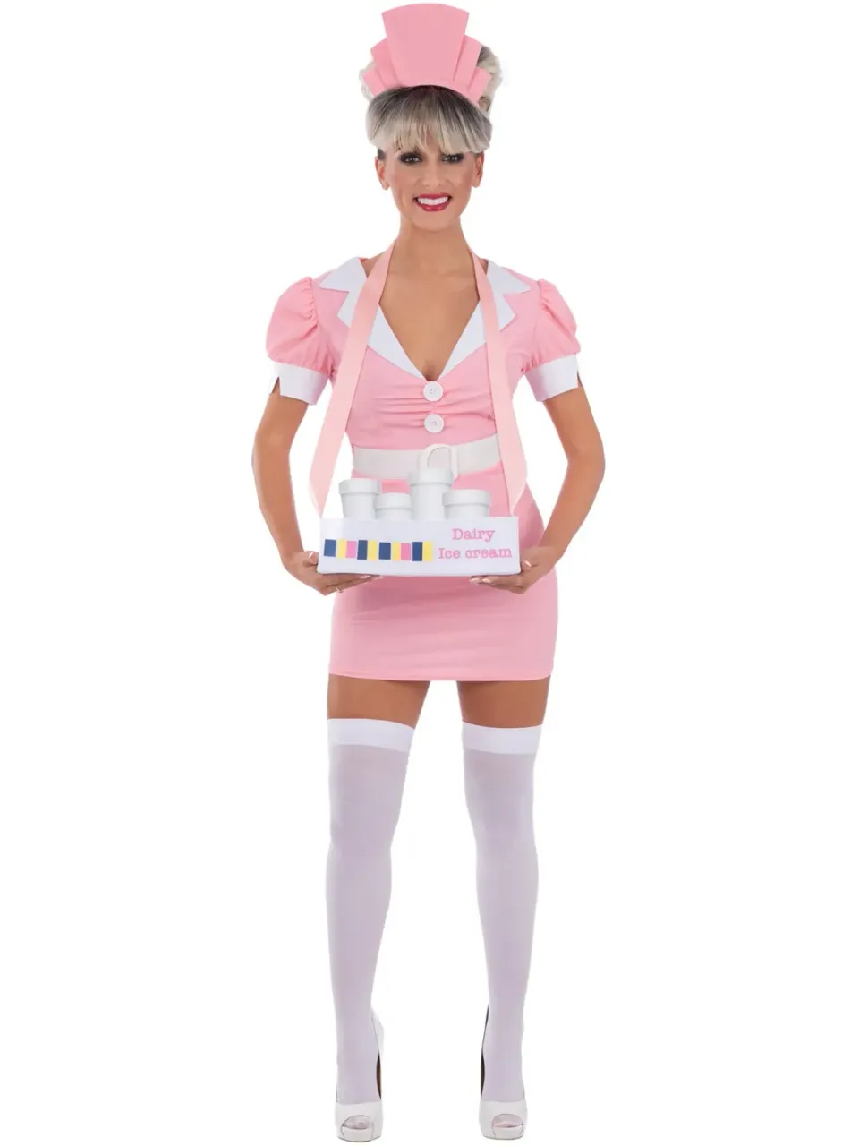 Smiffys Rocky Horror Usherette costume donna L rosa