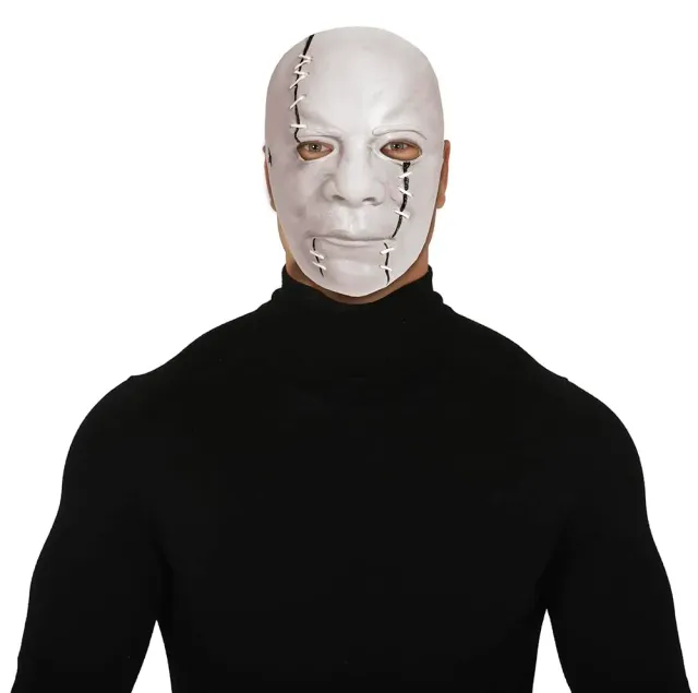 Fiestas Guirca Maschera Faccia Cucita costume adulto bianco