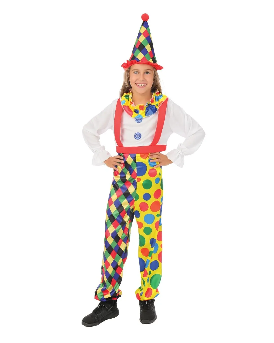P'tit Clown Clown costume bambino 10-12 anni con cappello