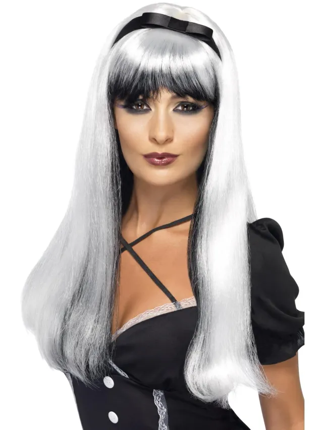 Smiffys Bewitching Wig parrucca strega rossa nera donna
