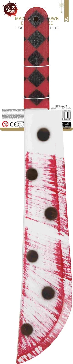 P'tit Clown machete insanguinata 56 cm rossa
