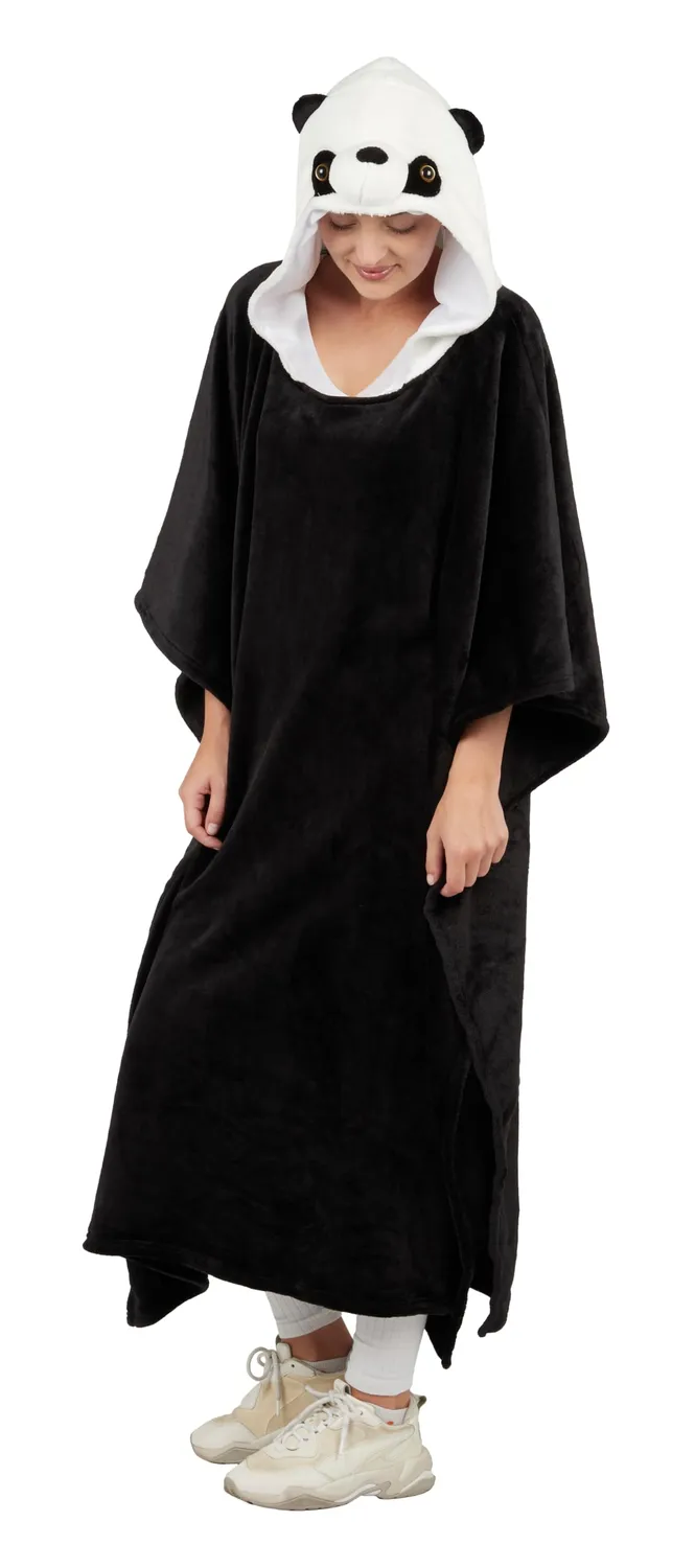P'tit Clown Poncho Panda costume bianco taglia unica donna