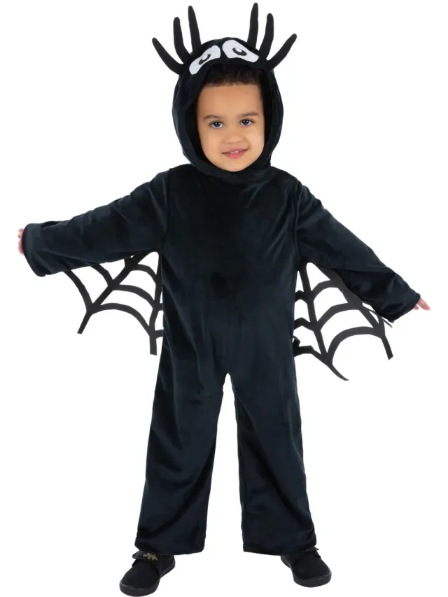 Smiffys Costume Ragno bimbo tuta 1-4 anni ali ragnatela