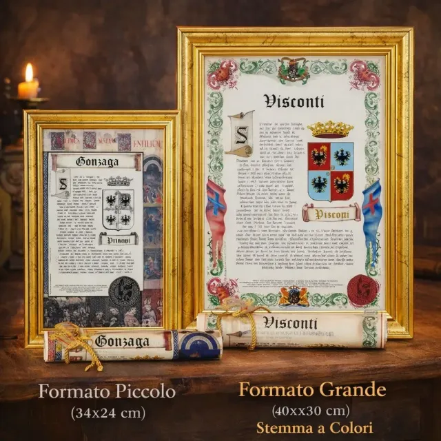La Bottega di Merlino Pergamena stemma colori stampa 40x30 cm