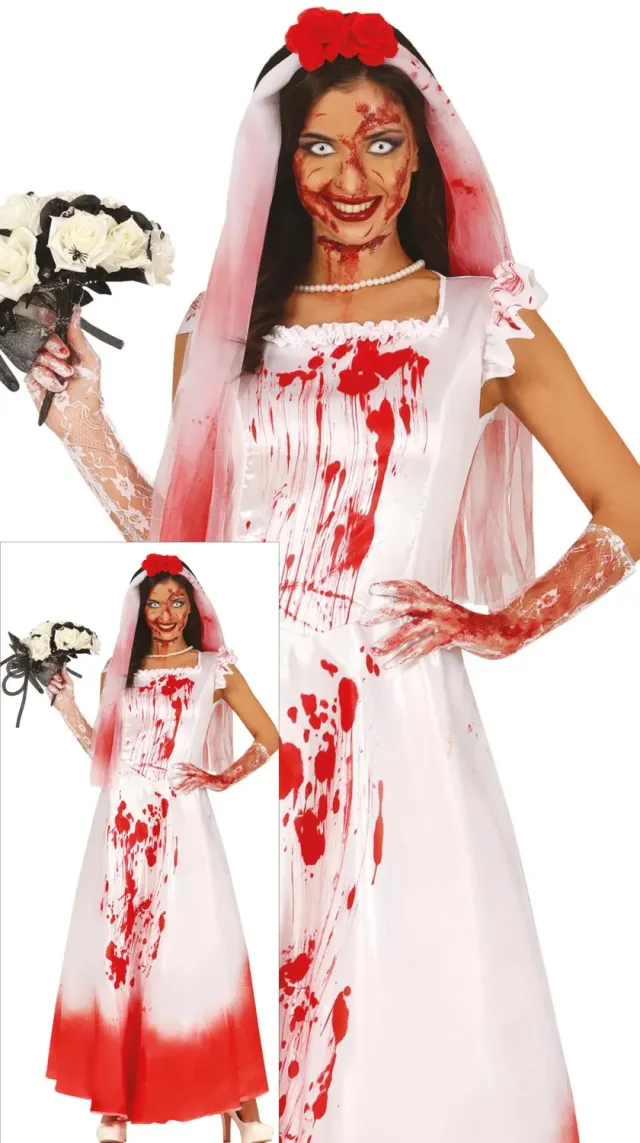 Fiestas Guirca Sposa Assassino costume donna S con velo
