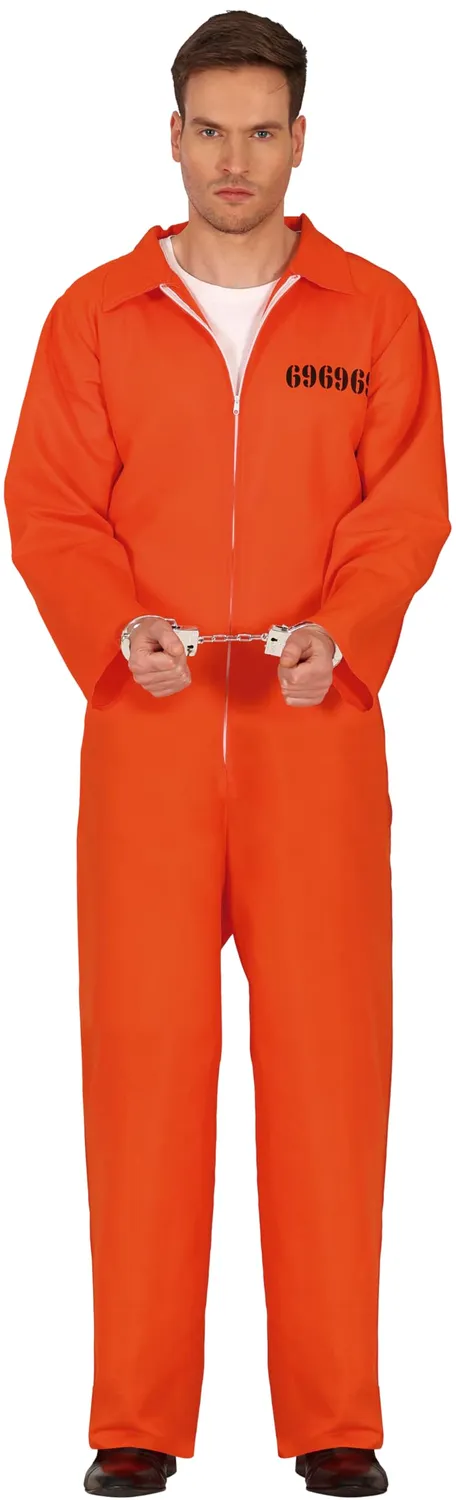 Guirca Costume Prigioniero Tuta Arancione XL Adulto Numero