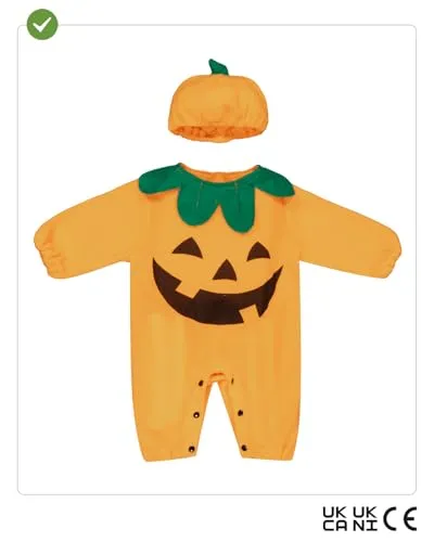 Funidelia Zucca costume bambino 0-6 mesi tutina arancione