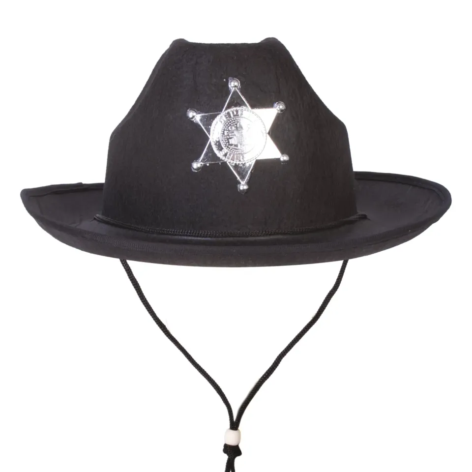 P'tit Clown 90652 cappello sceriffo nero feltro
