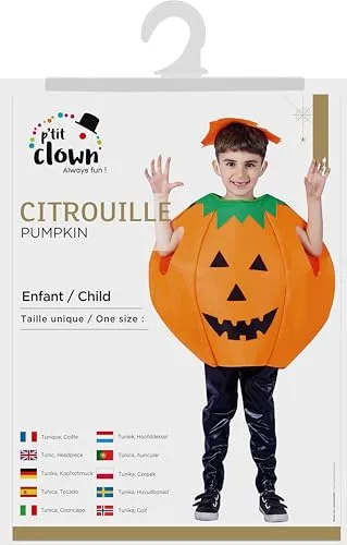 P'tit Clown Costume Zucca Bambino 10-12 Anni Halloween