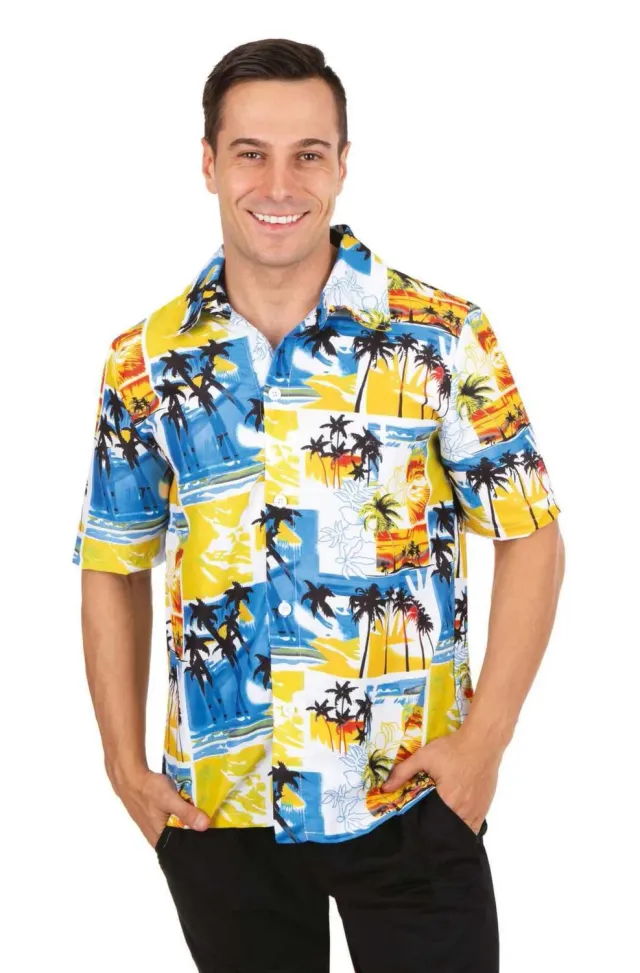 P'tit Clown camicia hawaiana Streetwear S-M in poliestere estiva