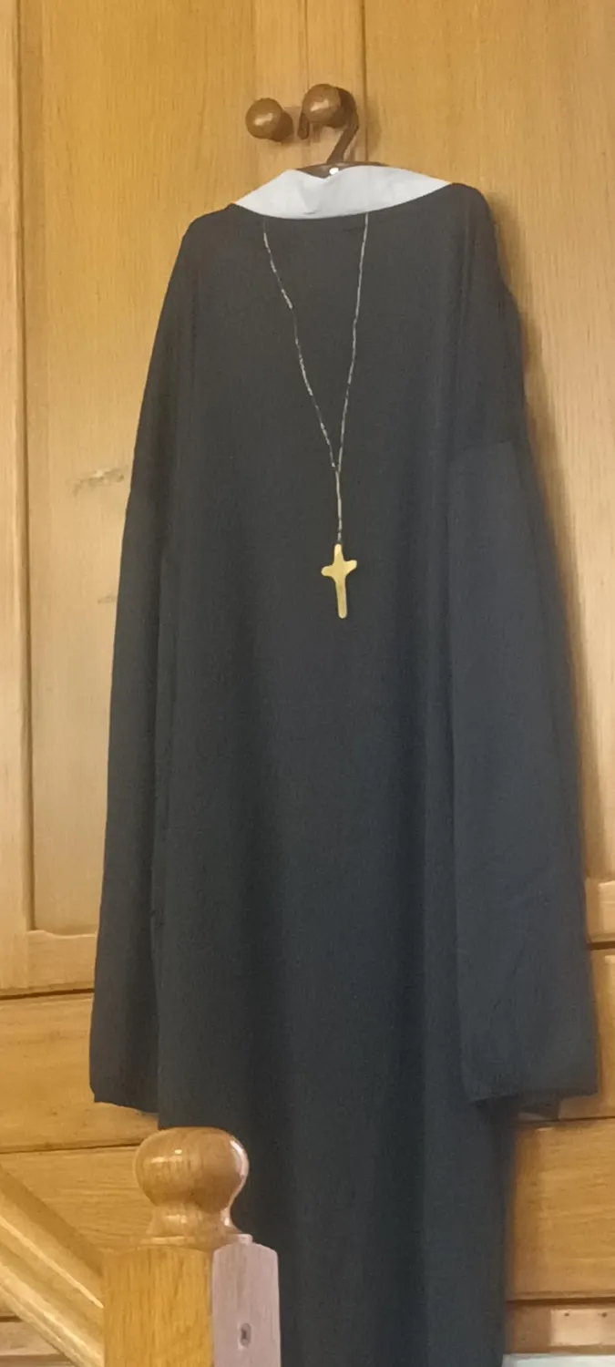 Guirca Prete costume uomo L nero con colletto