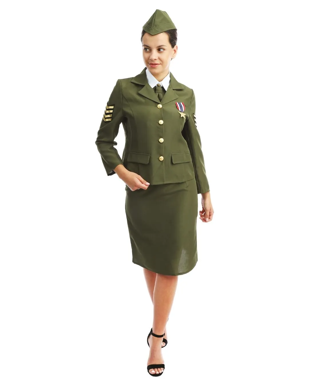 P'tit Clown 23302 costume militare verde L-XL 4 pezzi