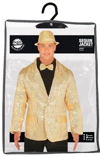 Fiestas Guirca Giacca Paillettes Oro Uomo L per Capodanno