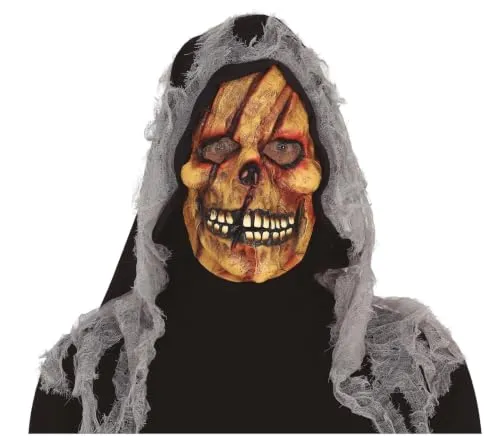 Fiestas Guirca maschera scheletro zombie PVC con cappuccio ragnatela