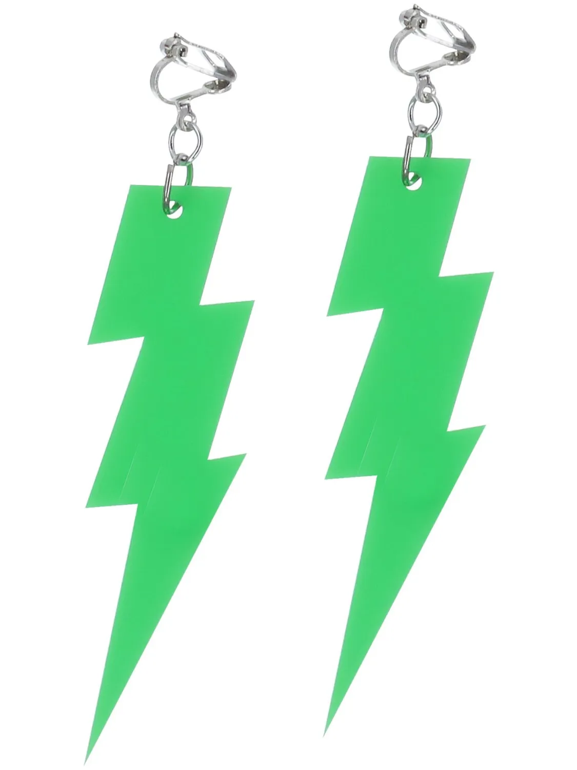 Smiffys Fulmine Orecchini Verdi Neon Donna Clip
