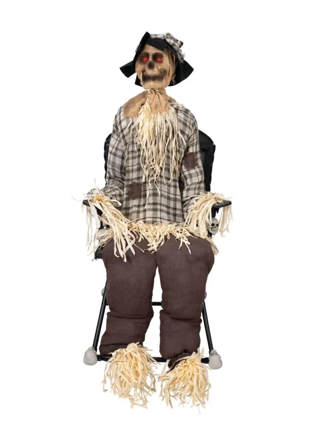 P'tit Clown 24065 spaventapasseri animatronic 120 cm con sedia
