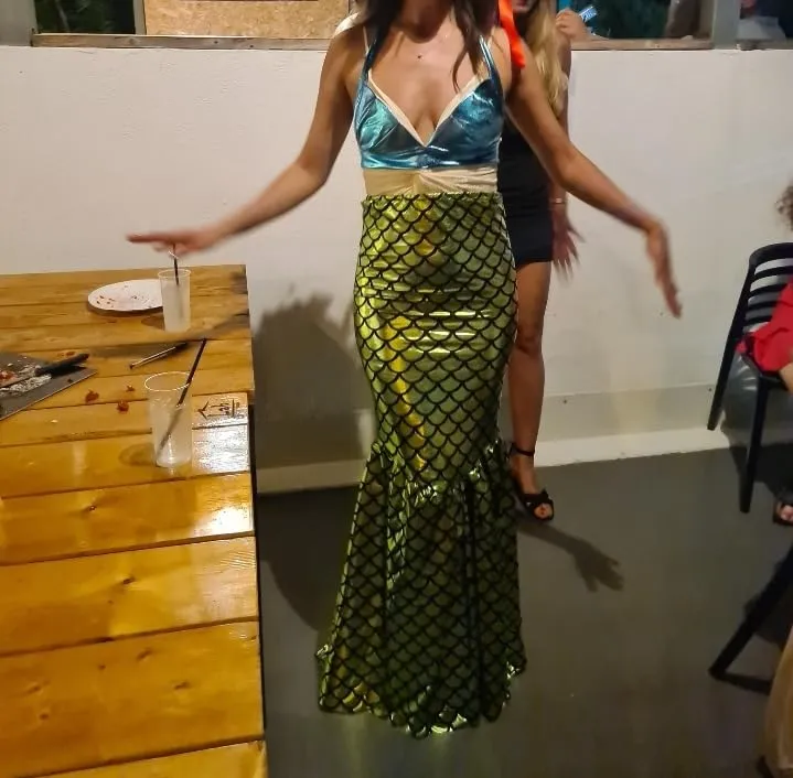 Sea Hare Sirena Costume Donna Gonna Squame Top
