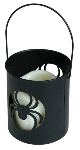 Guirca Ragno lanterna LED 10x9 cm nera Halloween