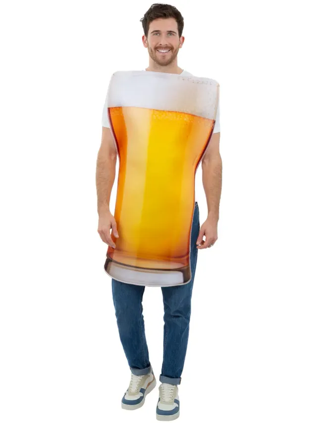 Smiffys Beer Pint costume boccale birra poncho adulto divertente