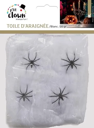 P'tit Clown Tela Ragno Ragnatela Halloween Bianca 20g