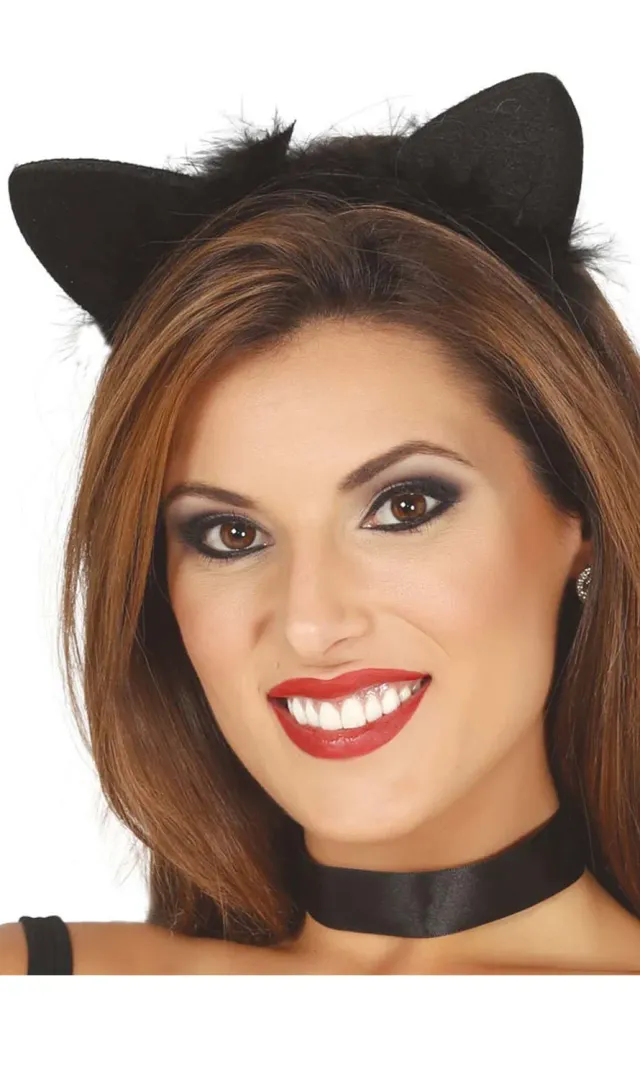 Guirca Cerchietto gattina nera orecchie gatto