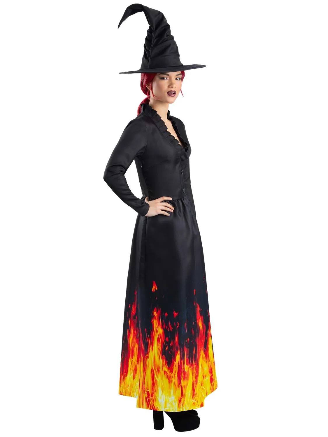 Smiffys Burning Witch Costume Strega Fiamme Donna S-XXL