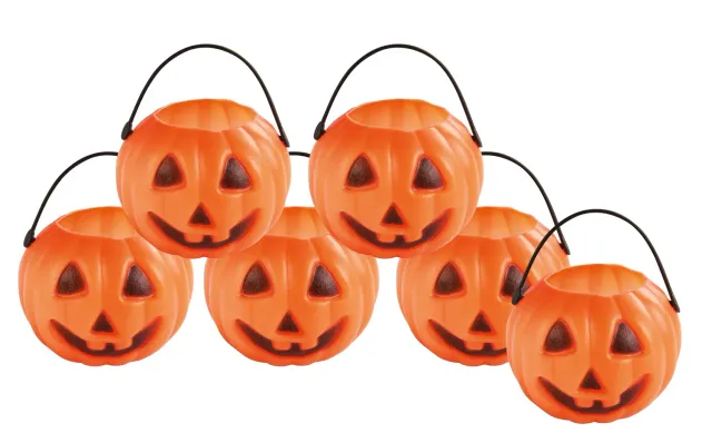 P'tit Clown 14601 Secchielli Zucca Halloween Set 6 Pezzi Arancioni