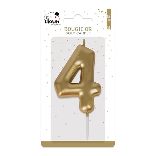 P'tit Clown 23934 candela compleanno oro numero 4