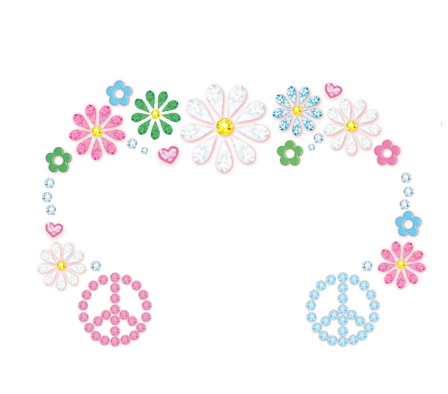 Guirca Hippie Gemme Viso strass adesivi floreali