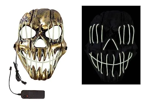 P'tit Clown 15008 Maschera Scheletro Adulto LED 3 modalità