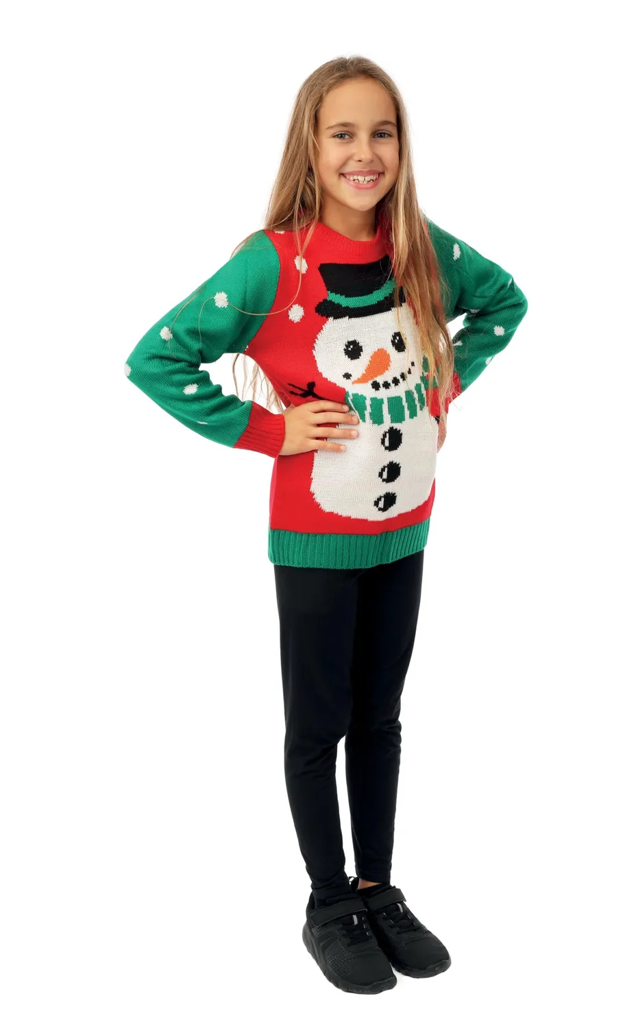 P'tit Clown Re48112 maglione natalizio bambini pupazzo neve 10/12