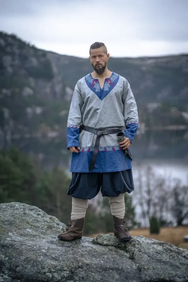 La Bottega di Merlino Tunica Freydis costume medievale grigio cotone