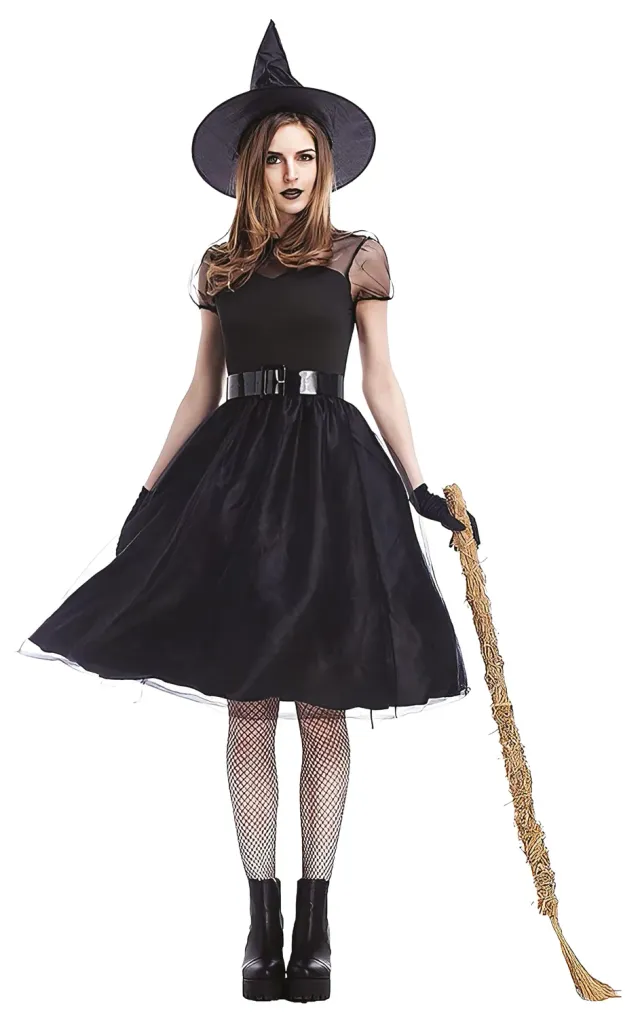 P'tit Clown Strega costume donna nero S/M Halloween