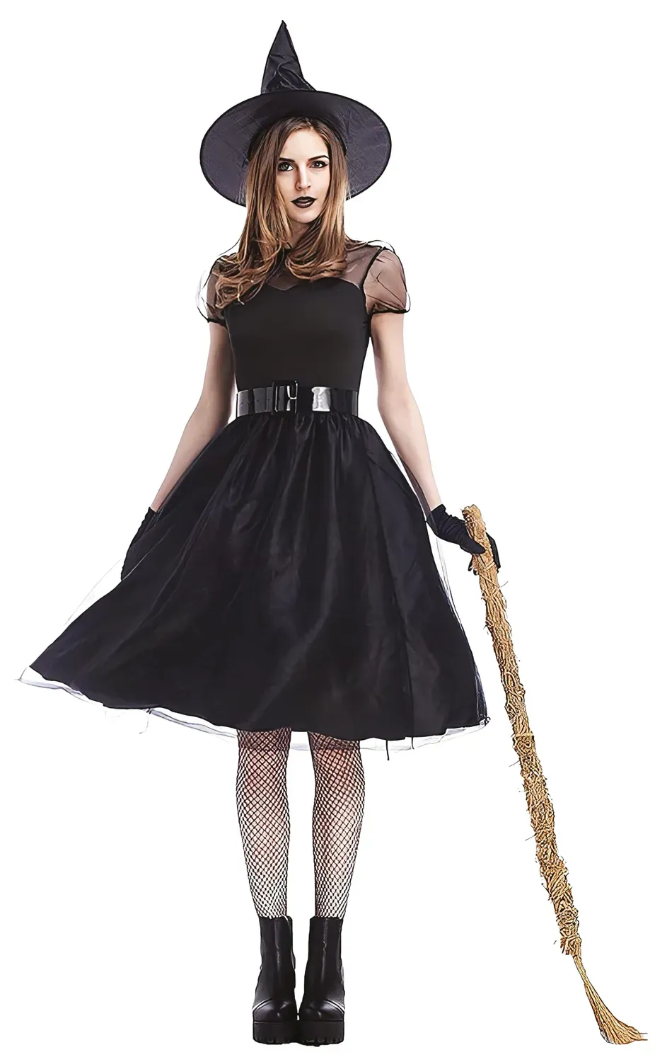 P'tit Clown Strega costume donna nero S/M Halloween