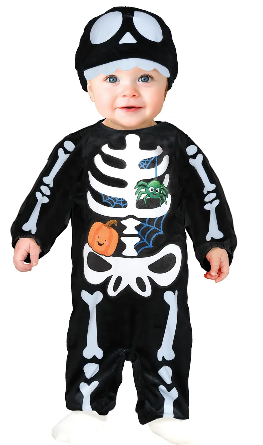 Guirca Scheletro costume neonato nero 18-24 mesi