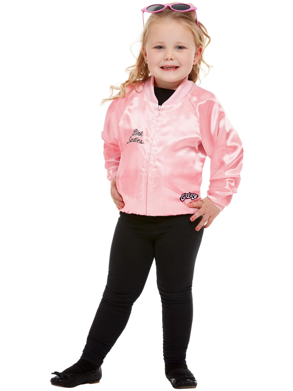 Smiffys Grease Pink Ladies Giacca Bambina Rosa Satinato