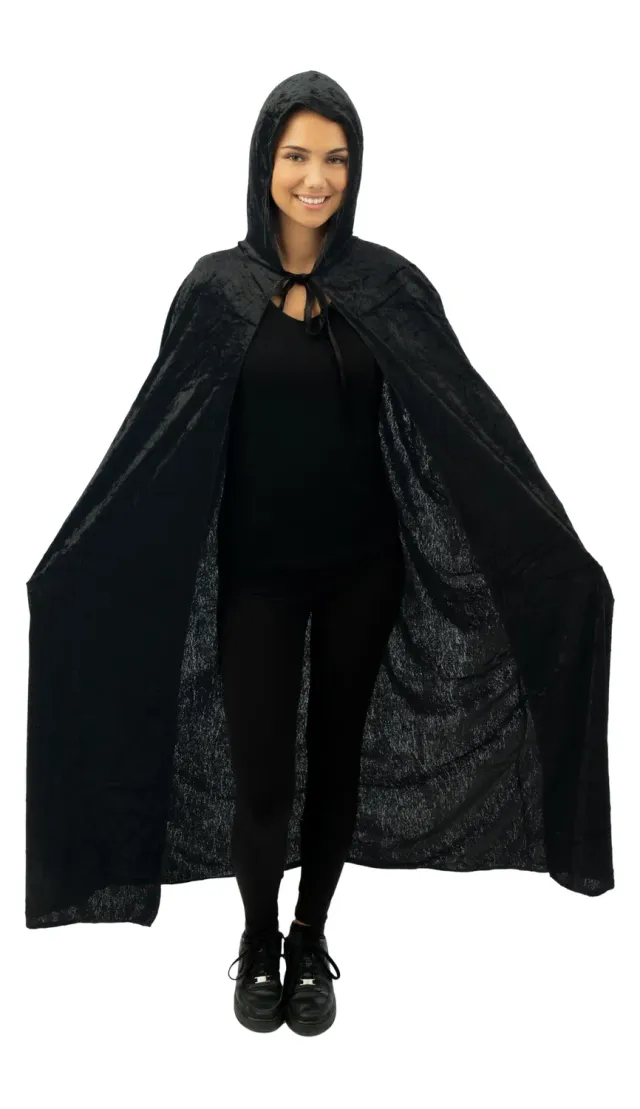 P'tit Clown 16211 Mantello Velluto Nero con Cappuccio