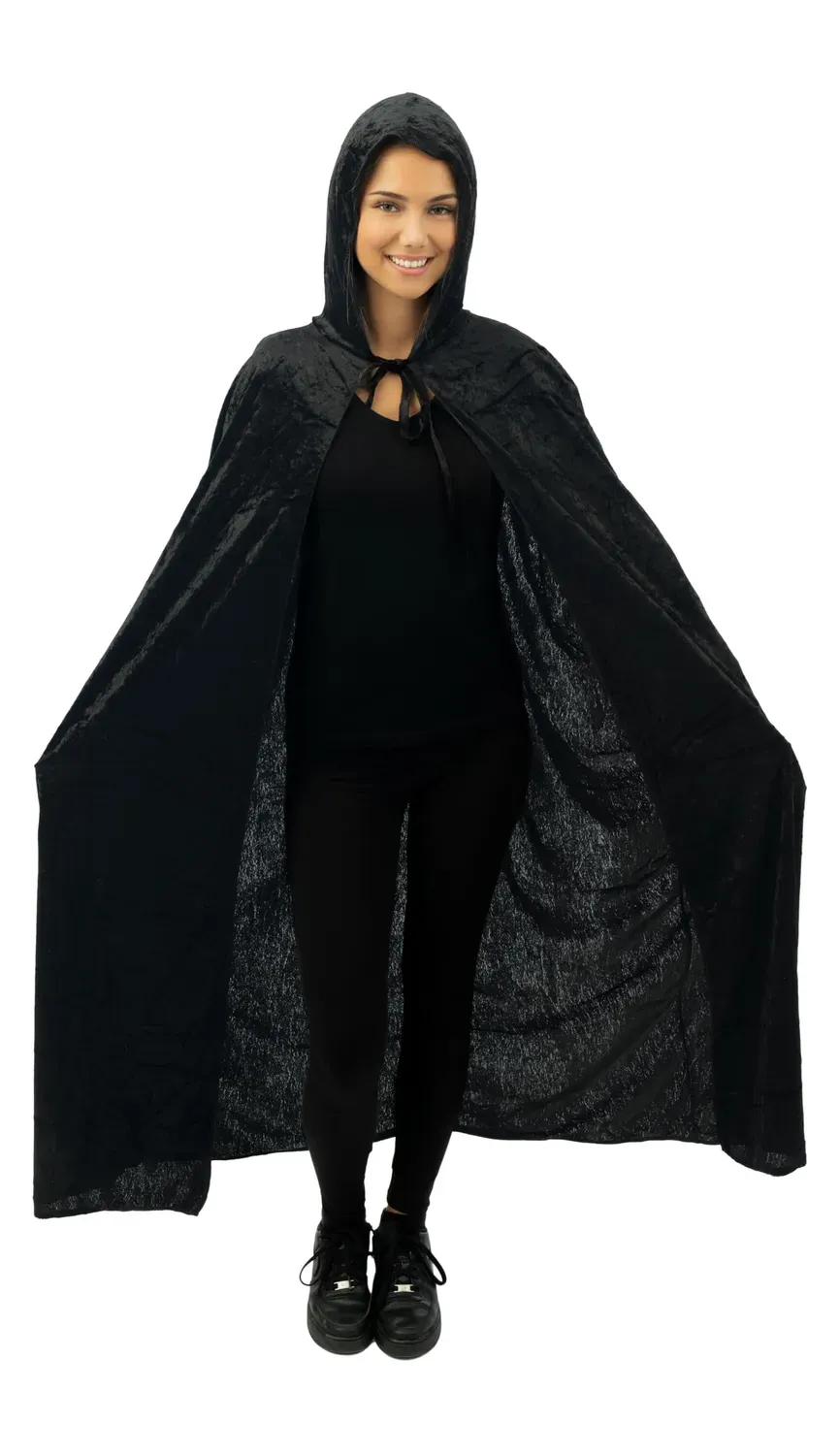 P'tit Clown 16211 Mantello Velluto Nero con Cappuccio