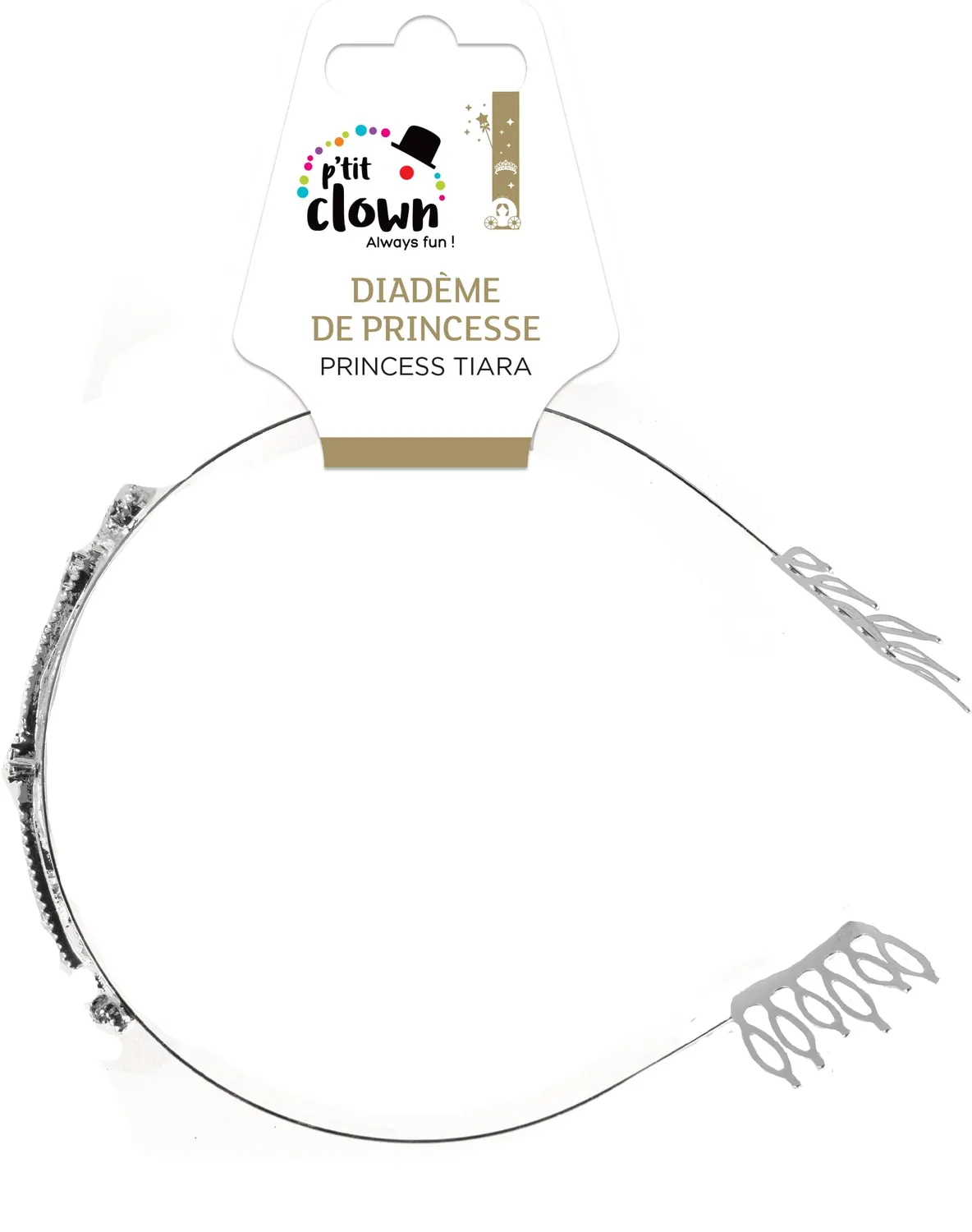 P'tit Clown Tiara Principessa metallo strass taglia unica